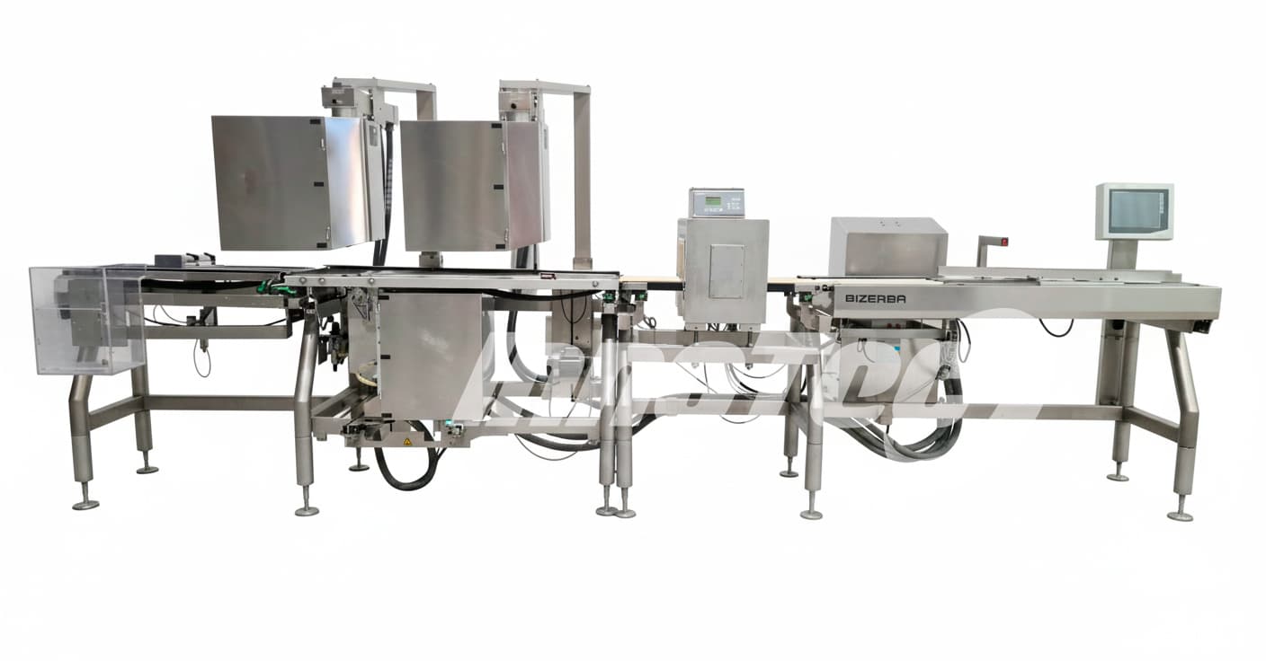 Etiquetadora automática Bizerba GLMI triple cabezal + detector+ rechazo