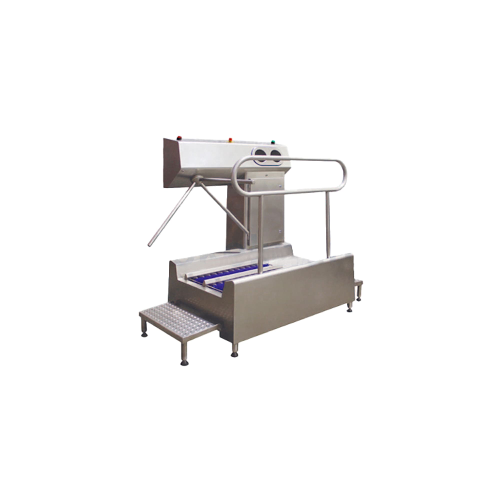 Estación de higiene estándar con lavadora de suelas accesible